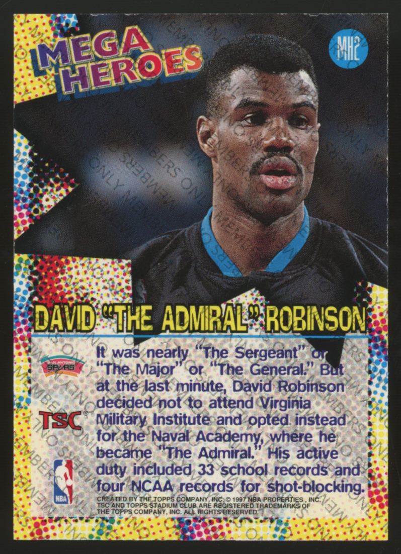 1997-98 Topps Stadium Club David Robinson Mega Heroes #MH2
