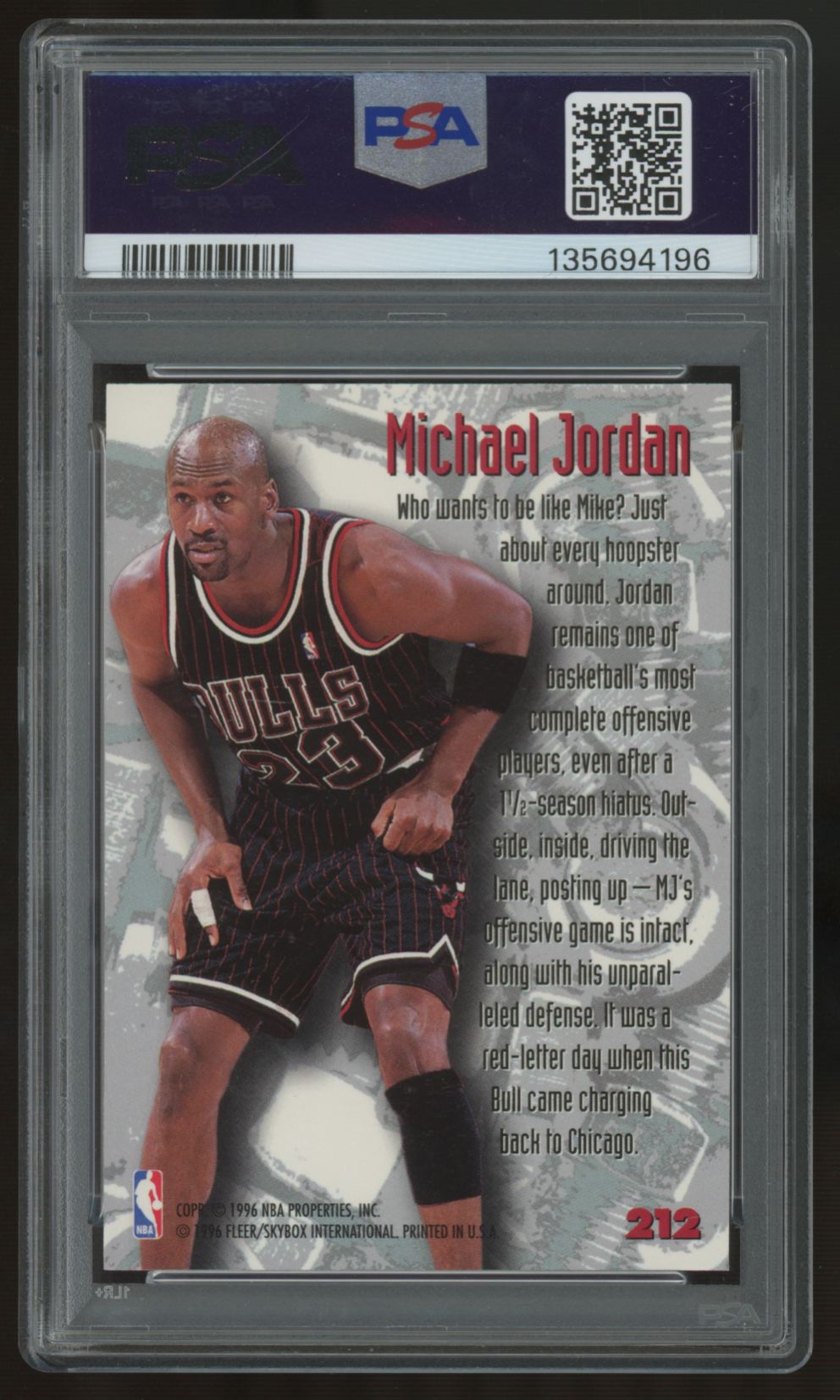 1995-96 Fleer Metal Michael Jordan #212 PSA 9