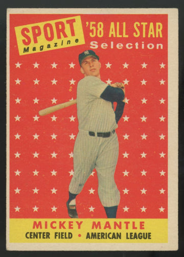 1958 Topps Mickey Mantle All-Star #487 VG/EX