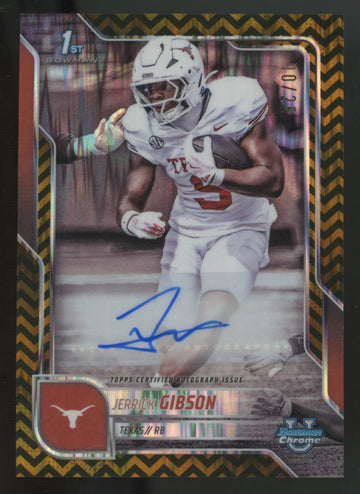 2025 Bowman Chrome U Jerrick Gibson 1st Prospect Black & Gold Stealth Auto /25