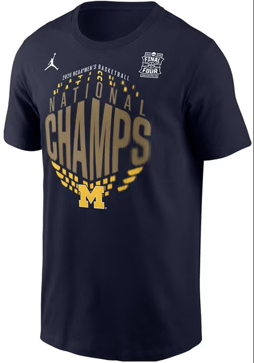 Michigan Wolverines 2026 NCAA Men's Basketball Champions Locker Room T-Shirt S