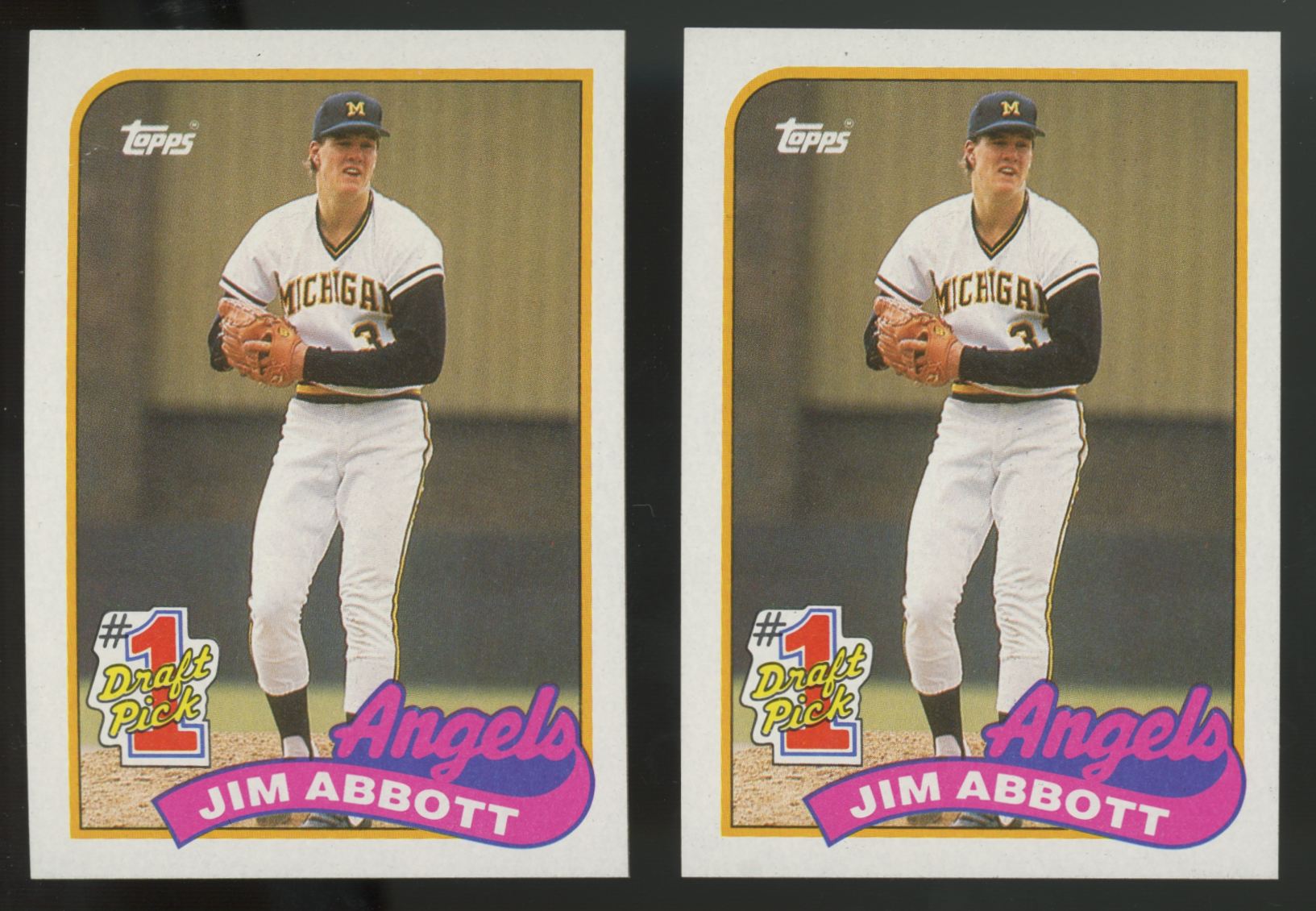 1989 Topps Jim Abbott RC #1 Draft Pick #573 (Lot Of 50)