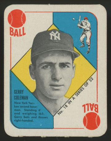 1951 Topps Red Backs Gerry Coleman #18 EX/MT-NM