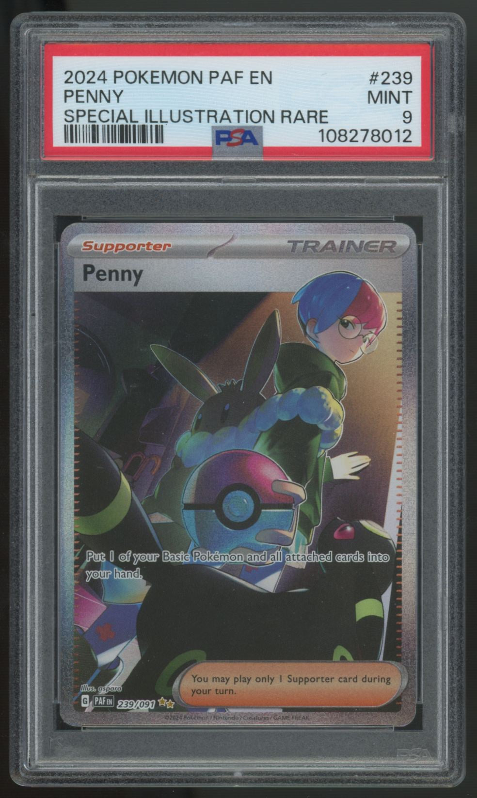 2024 Pokemon Penny Paldean Fates Special Illustration Rare #239 PSA 9