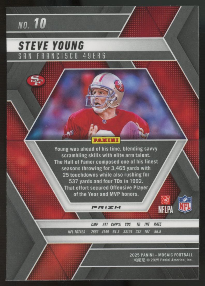 2025 Panini Mosaic Steve Young Genesis SSP #10