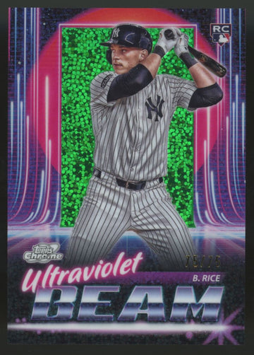 2025 Topps Chrome Cosmic Ben Rice RC Ultraviolet Beam Green Dust Refractor /75