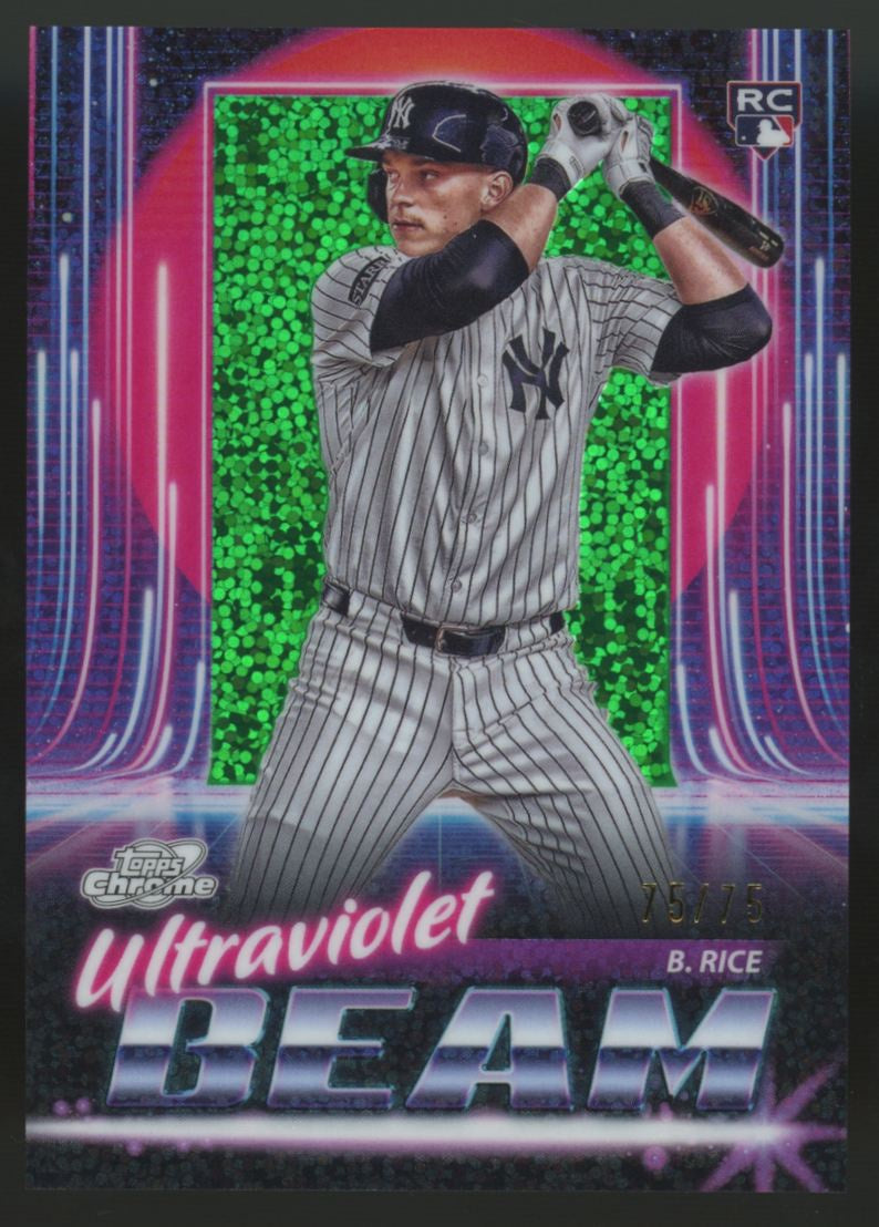 2025 Topps Chrome Cosmic Ben Rice RC Ultraviolet Beam Green Dust Refractor /75
