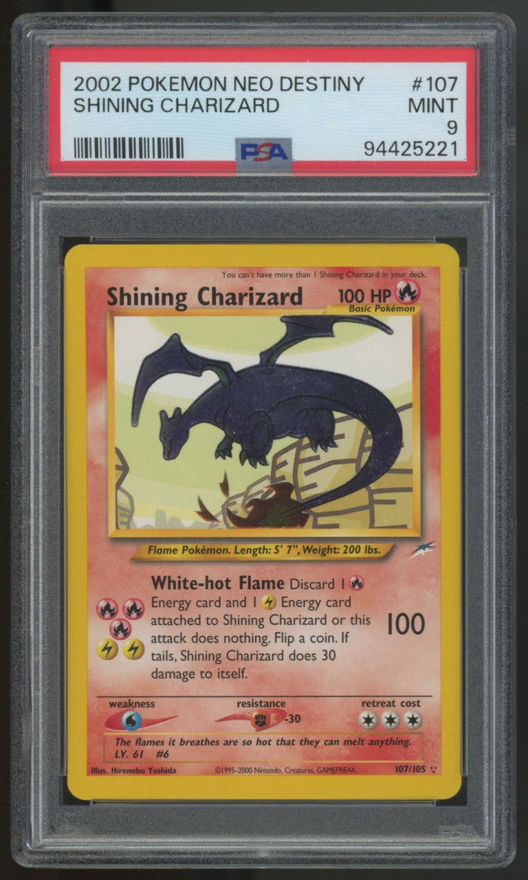 2002 Pokemon Shining Charizard Neo Destiny #107 PSA 9