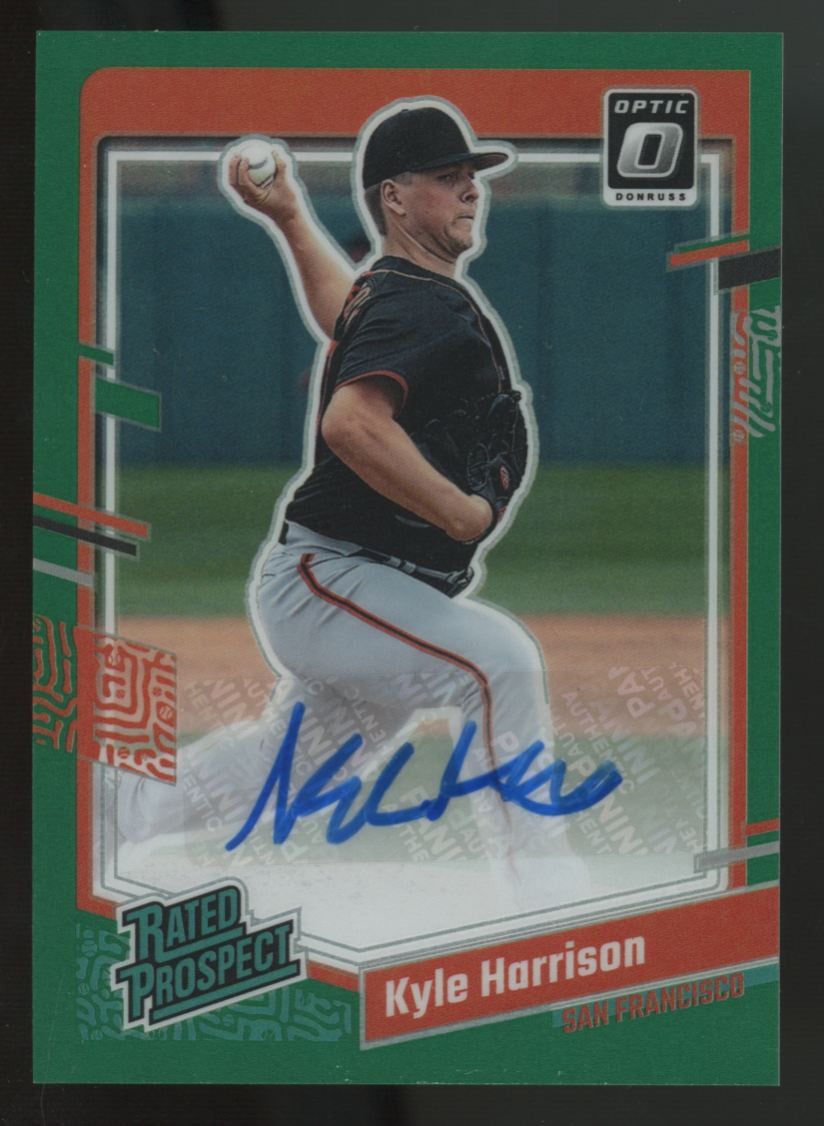 2023 Donruss Optic Kyle Harrison Rated Prospect Green Auto /5 #RPS-KH