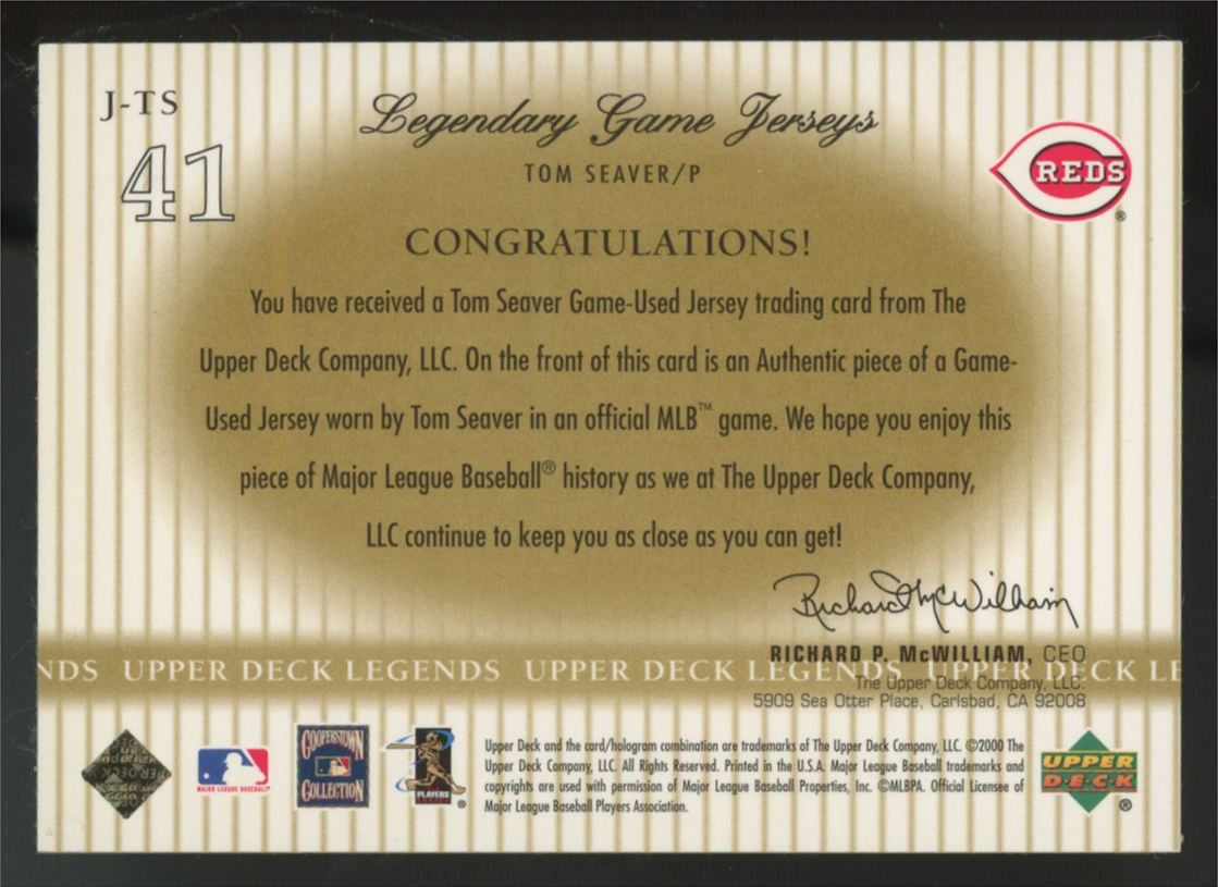 2000 Upper Deck Tom Seaver Legendary Game Jerseys Patch #J-TS