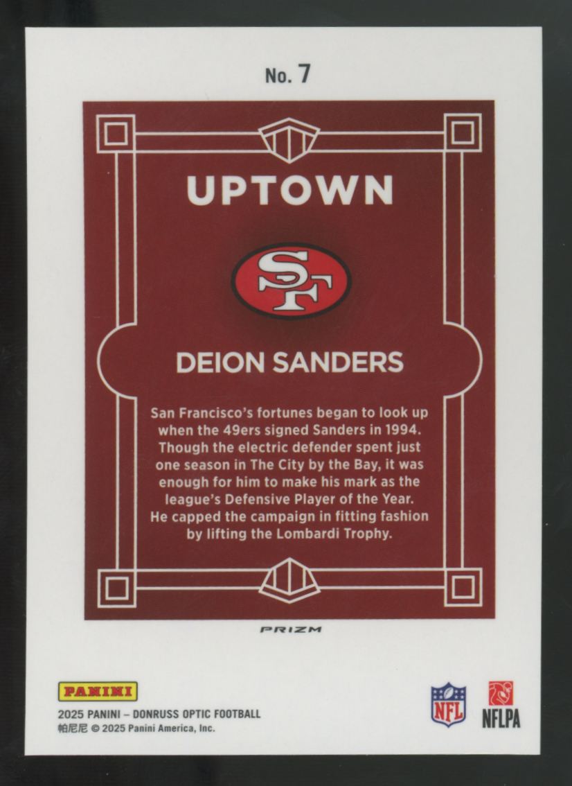 2025 Panini Donruss Optic Deion Sanders Uptown SSP #7