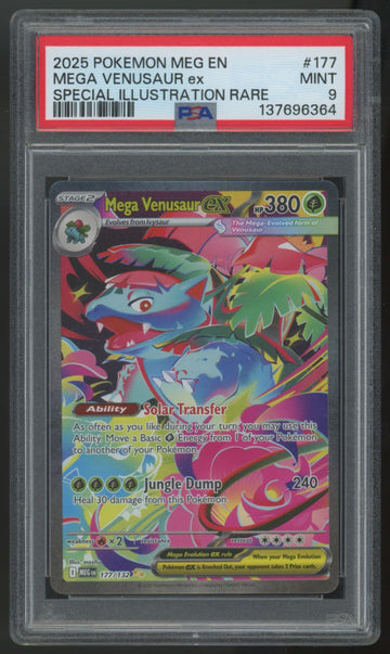 2025 Pokemon Mega Venusaur ex Evolution Special Illustration Rare #177 PSA 9