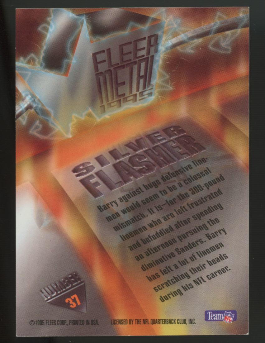 1995 Fleer Metal Barry Sanders Silver Flasher #37
