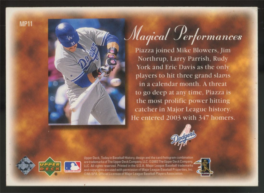 2003 Upper Deck Mike Piazza Gold Magical Performances /50 #MP11