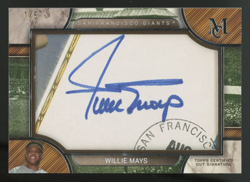 2025 Topps Museum Collection Willie Mays Quality Cut Signature Auto /5 #MQCS-WM