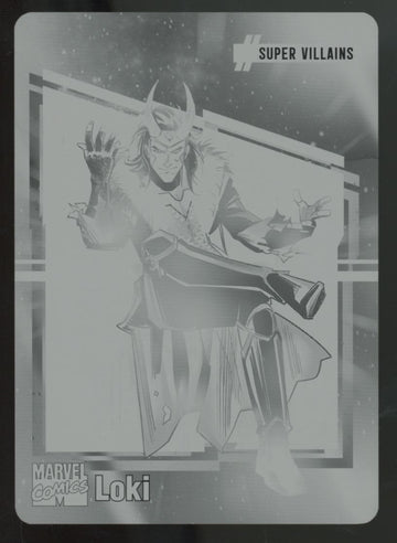 2024 Upper Deck Marvel Renditions Loki Black Printing Plate 1/1 #34