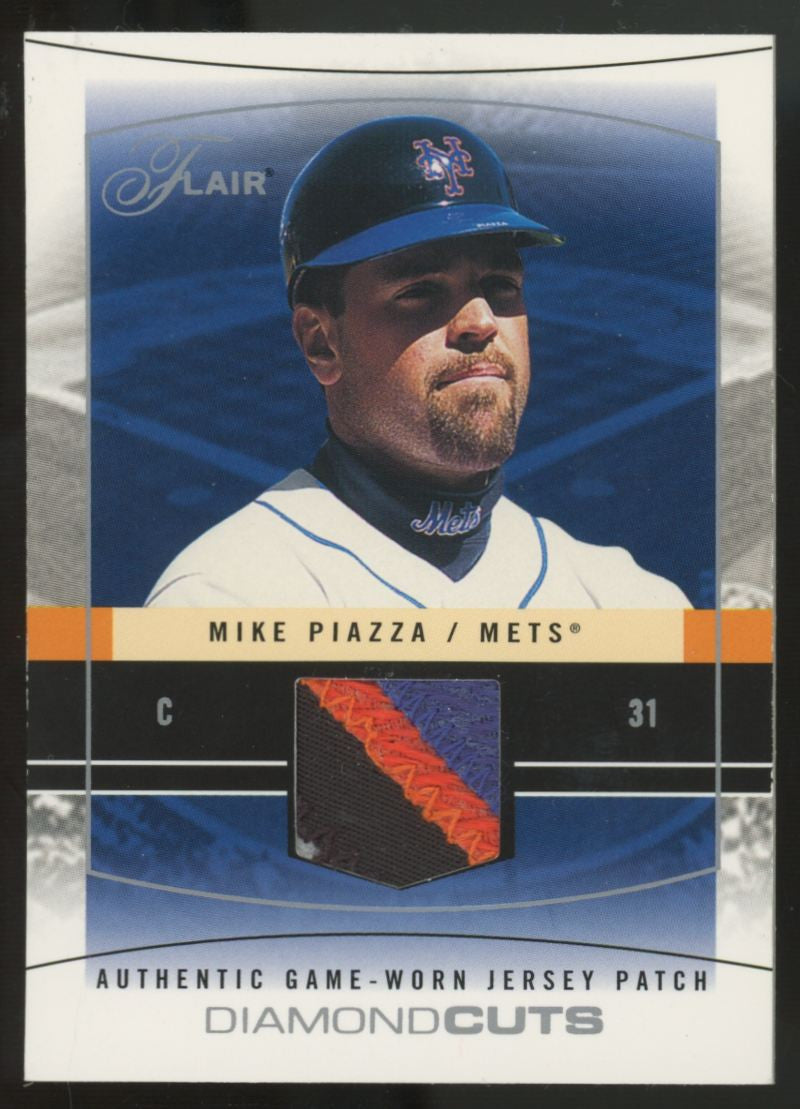 2004 Fleer Flair Mike Piazza Silver Diamond Cuts Patch /50 #DC-MIP