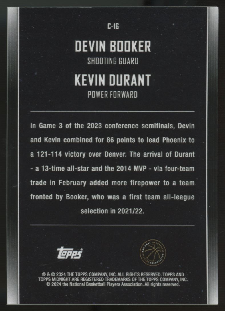 2023/24 Topps Midnight Kevin Durant Devin Booker Constellations /25 #C-16