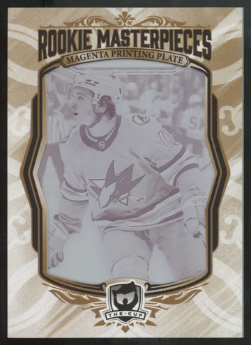 2024-25 UD The Cup Macklin Celebrini RC Masterpieces Magenta Printing Plate 1/1