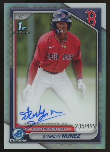 2024 Bowman Chrome Starlyn Nunez 1st Propsect Refractor Auto /499 #CPA-SN
