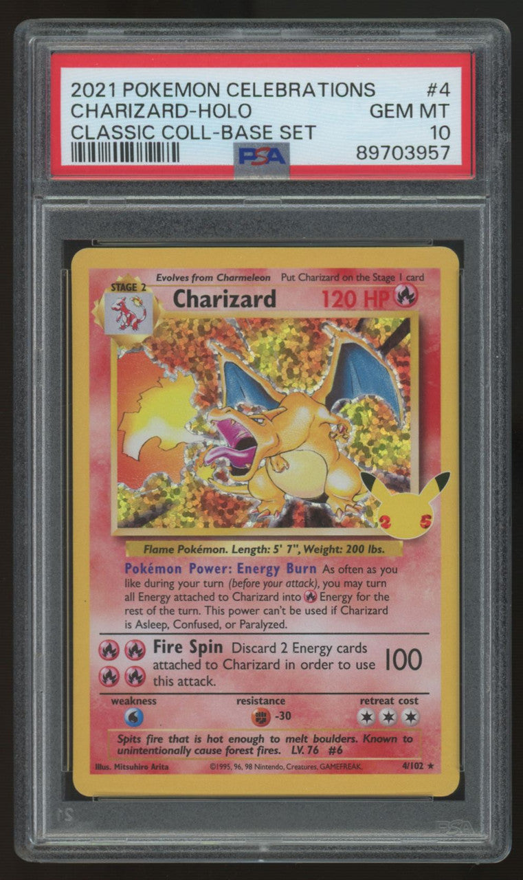2021 Pokemon Charizard Celebrations Classic Collection Holo #4 PSA 10 (B)