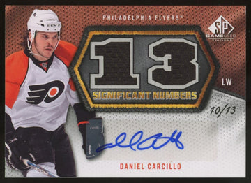 2010-11 SP Game Used Daniel Carcillo Significant Numbers Patch Auto /13 #SN-DC