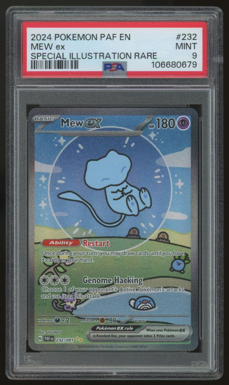 2024 Pokemon Mew ex Paldean Fates Special Illustration Rare #232 PSA 9 (B)