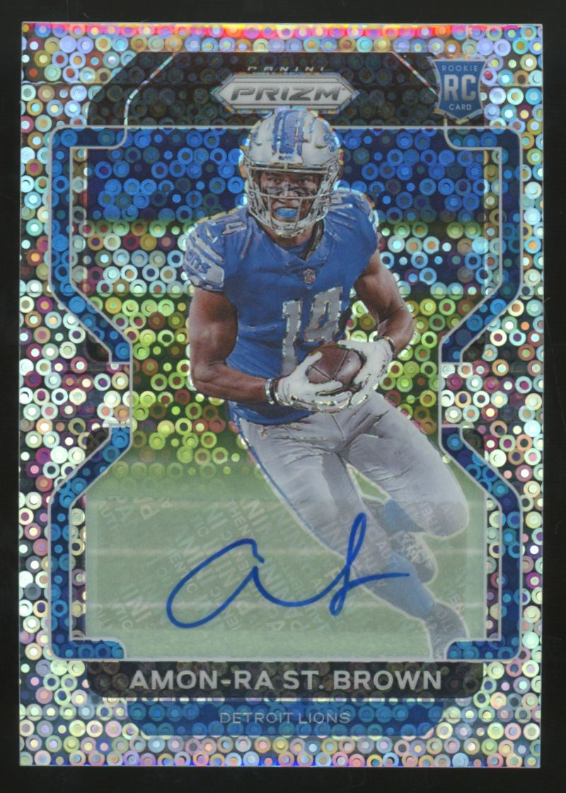 2021 Panini Prizm Amon-Ra St. Brown RC No Huddle Auto #358