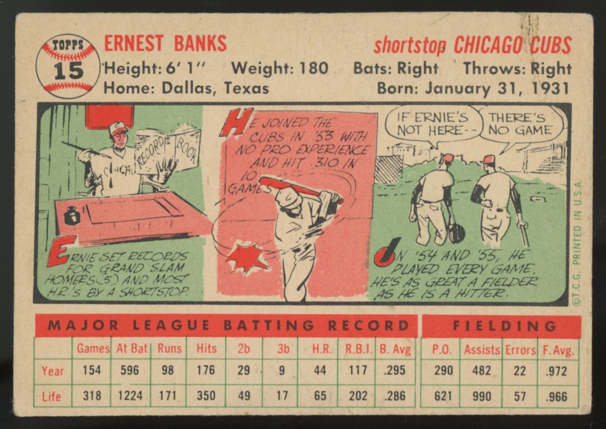 1956 Topps Ernie Banks #15 VG-EX