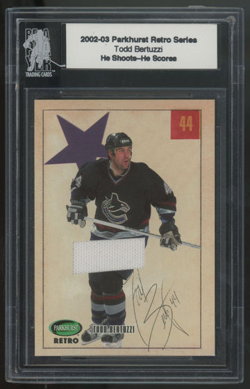 2002-03 Parkhurst Retro Todd Bertuzzi He Shoots, He Scores Patch /20 #HSHS-23