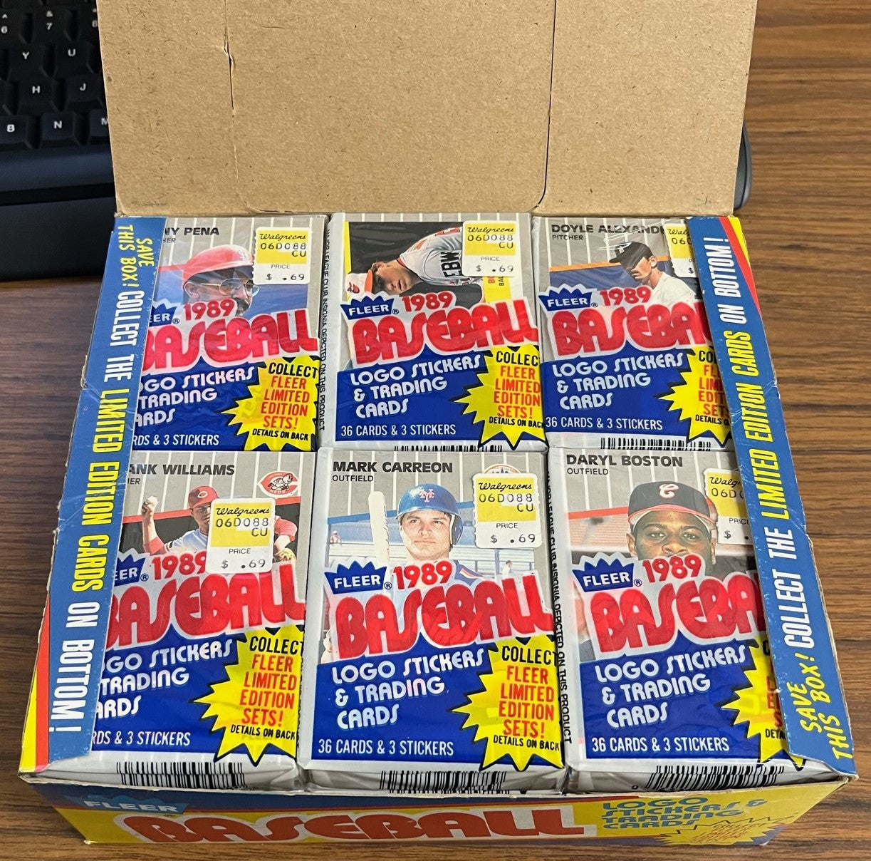 1989 Fleer Baseball Cello Pack Box