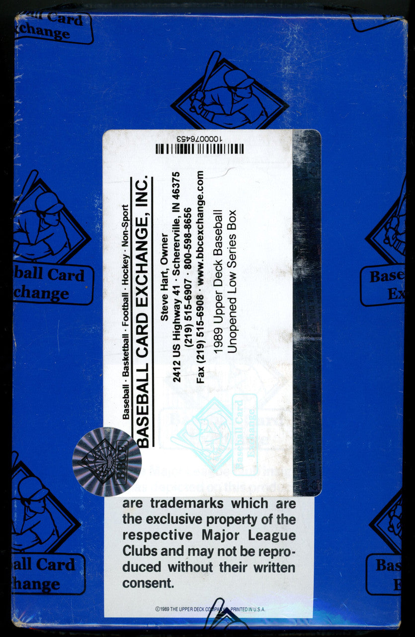 1989 Upper Deck Low Series Baseball Wax Box BBCE Wrapped And Sealed