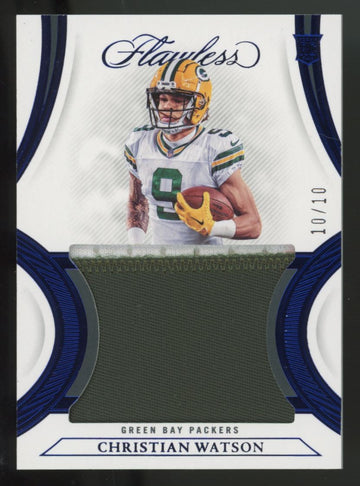 2022 Panini Flawless Christian Watson RC Patch Sapphire /10 #RP-CW