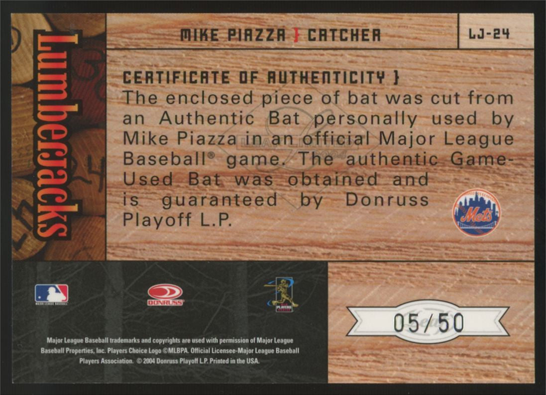 2004 Leaf Limited Mike Piazza Lumberjacks Bat Patch /50 #LJ-24