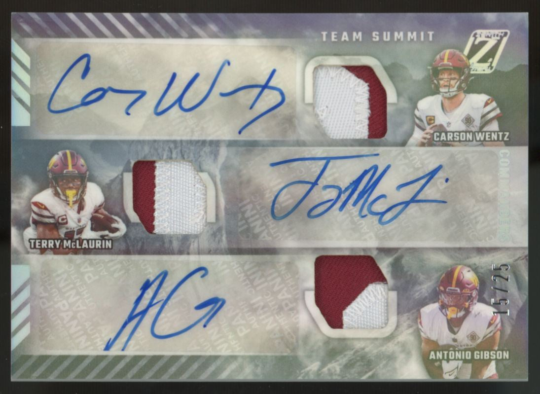 2022 Zenith Wentz/McLaurin/Gibson Team Summit Triple Patch Auto /25 #TSA-CTA