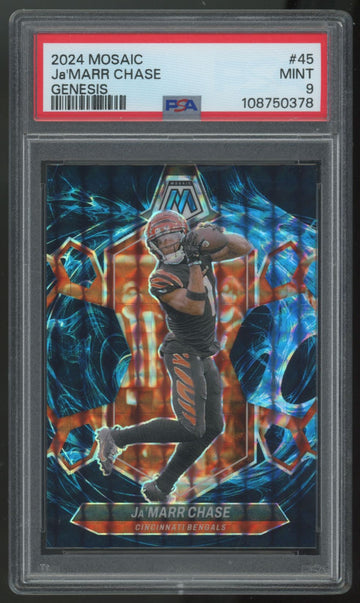 2024 Panini Mosaic Ja'Marr Chase Genesis SSP #45 PSA 9
