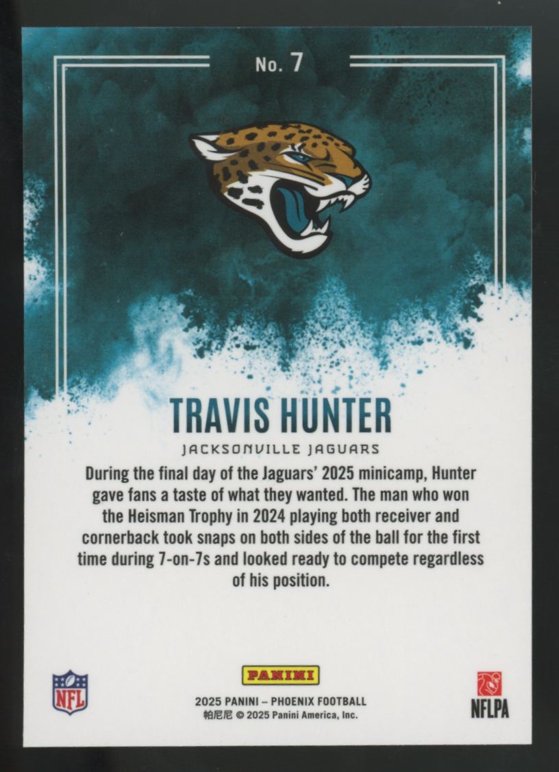 2025 Panini Phoenix Travis Hunter RC Color Blast SSP #7