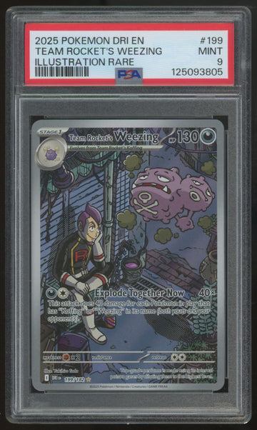 2025 Pokemon Team Rocket's Weezing Destined Rivals IR #199 PSA 9