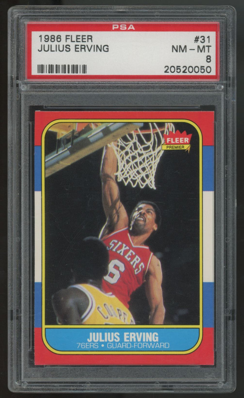 1986-87 Fleer Premier Julius Erving #31 PSA 8