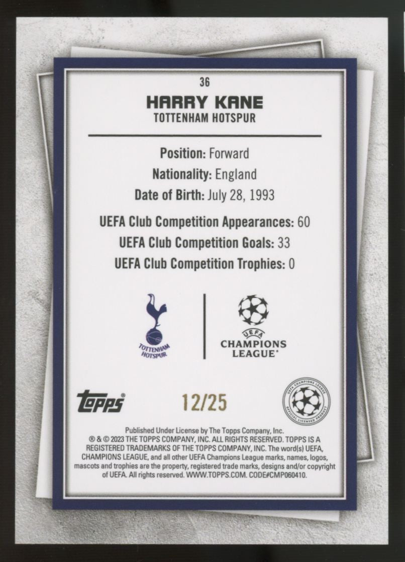 2022/23 Topps UEFA Harry Kane Seismic Superstars Orange /25 #36
