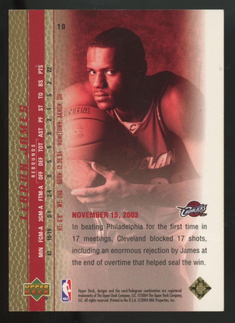 2003-04 Upper Deck LeBron James RC Phenomenal Beginning Gold /100 #10 (Corners)