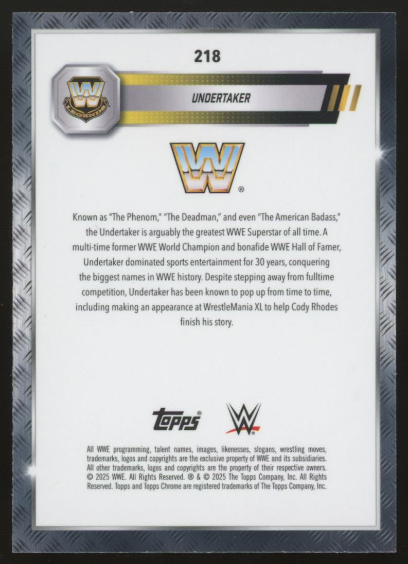 2025 Topps Chrome WWE Undertaker Image Variation SSP #218