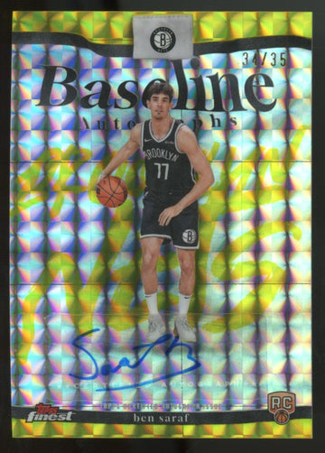 2025-26 Topps Finest Ben Saraf RC Baseline Yellow Geometric Auto /35 #BA-BS