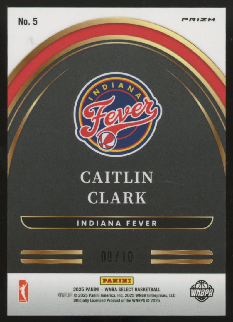 2025 Panini Select WNBA Caitlin Clark Future Gold Prizm /10 #5
