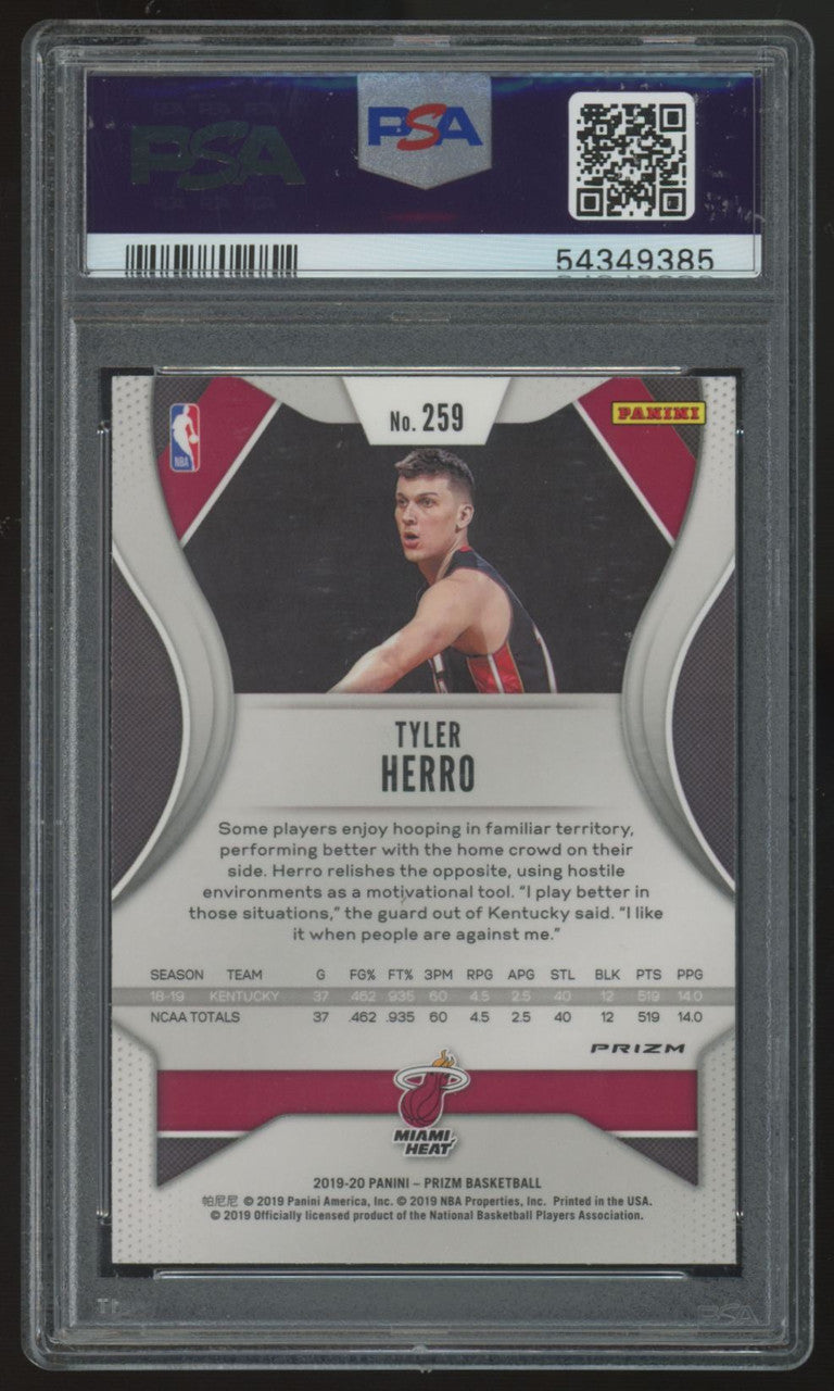 2019-20 Panini Prizm Tyler Herro RC Silver #259 PSA 10
