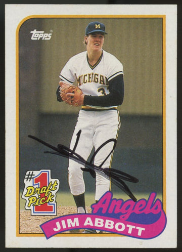 1989 Topps Jim Abbott RC #573 Signed Auto JSA
