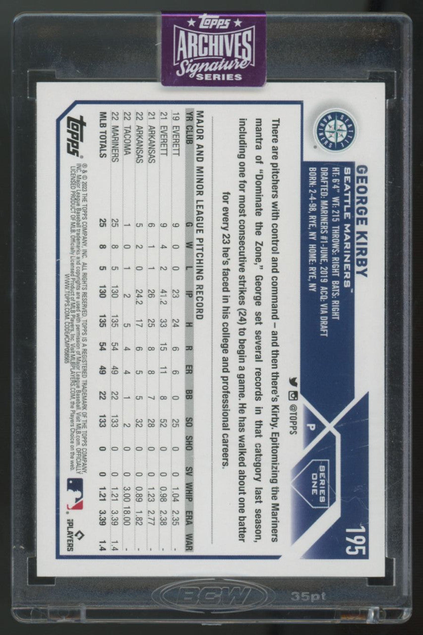 2025 Topps Archives Signature Series George Kirby Future Stars Auto /59 #195