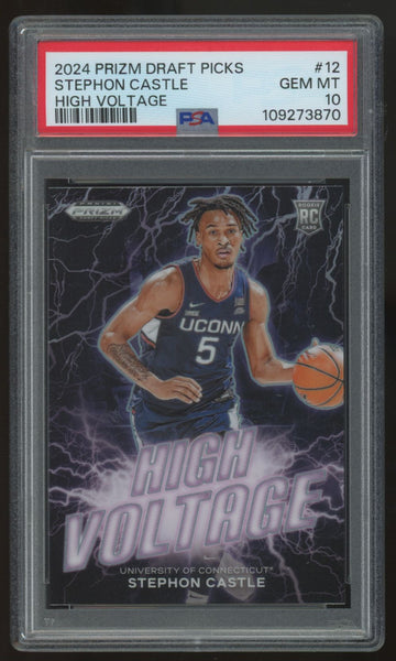 2024-25 Panini Prizm Draft Picks Stephon Castle RC High Voltage Prizm #12 PSA 10