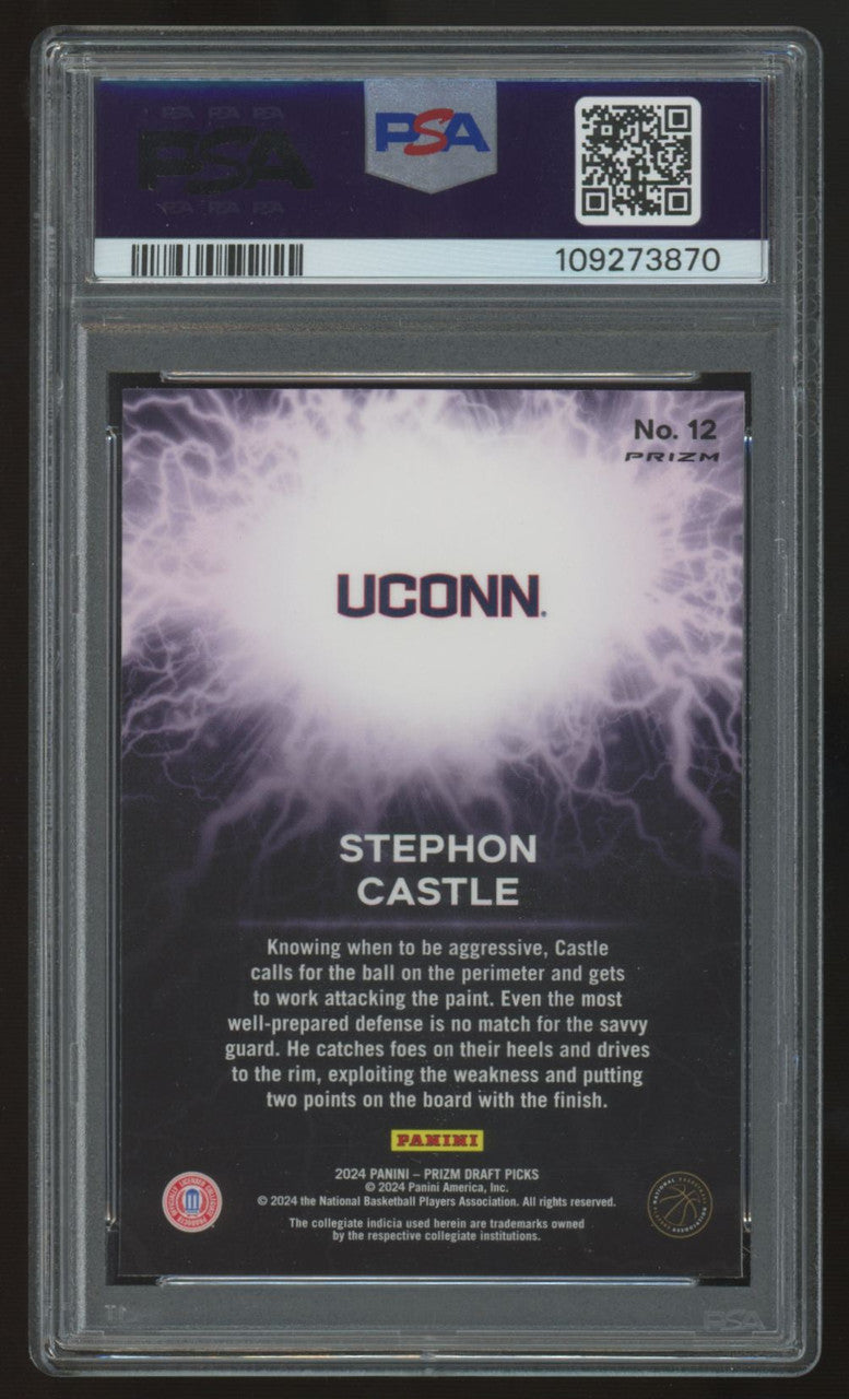 2024-25 Panini Prizm Draft Picks Stephon Castle RC High Voltage Prizm #12 PSA 10