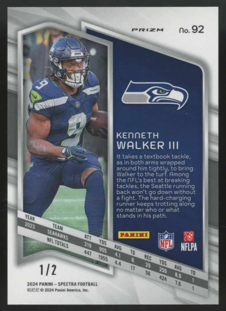 2024 Panini Spectra Kenneth Walker III Nebula /2 #92